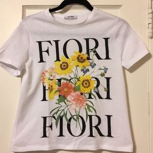 Zara Semi-Cropped Floral Print Tee *NWOT*